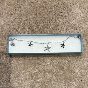 Touchstone Crystal Silver Starfish is Ankle Bracelet
